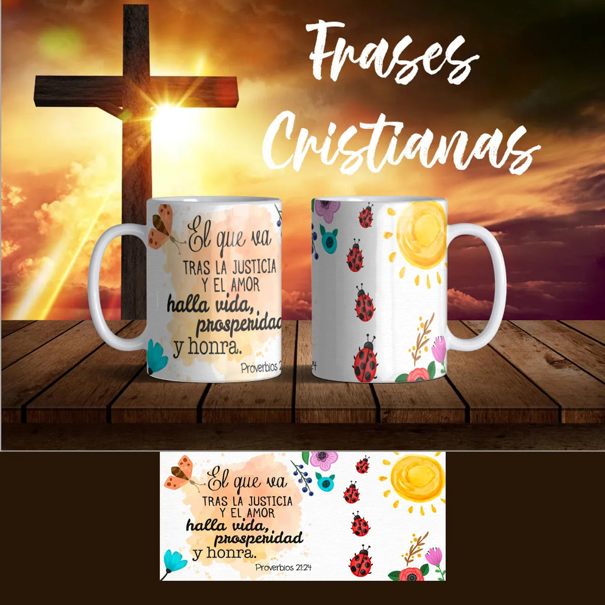 Pack 12 Tazas Frases Cristianas Personalizada Varios Modelos