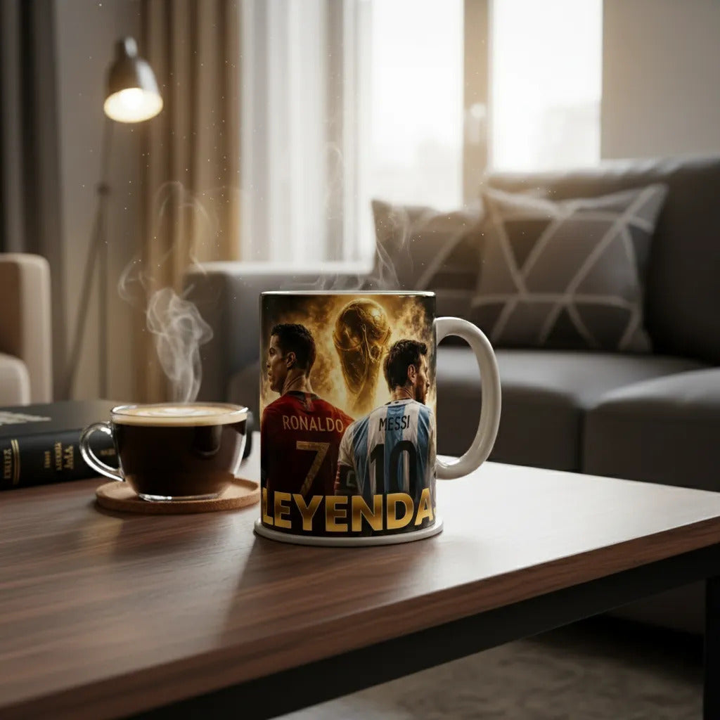 Taza Figuras Mundial Messi Cristiano Neymar Mbappe Futbol