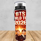 Botella Deportiva Bts World Tour Cilindro Kpop Aesthetic