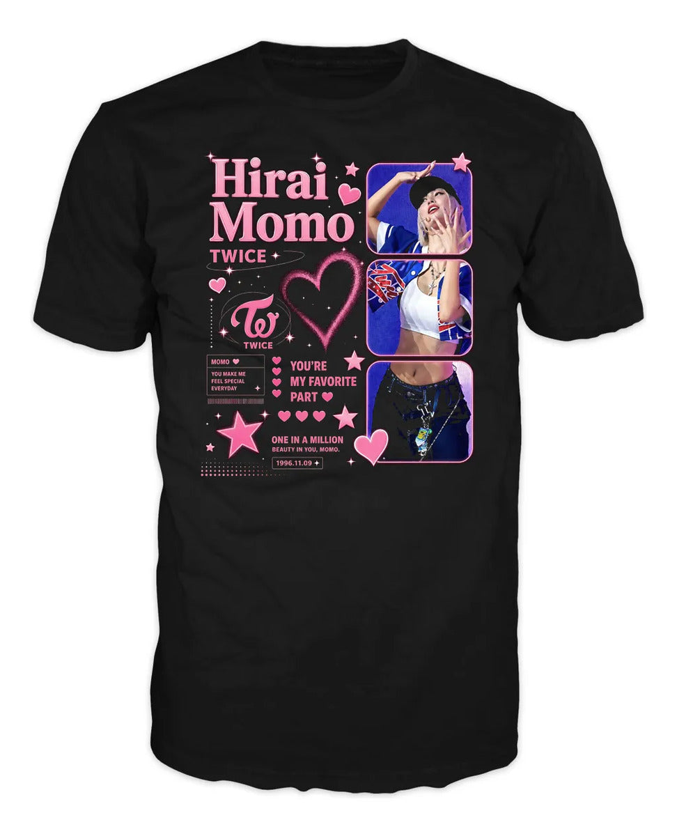 Playera Momo Hirai Estilo Twice Kpop Vintage Calidad Premium