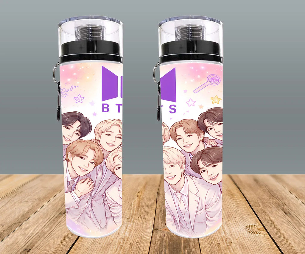 Botella Deportiva Bts Edicion Anime Manga Cilindro Kpop