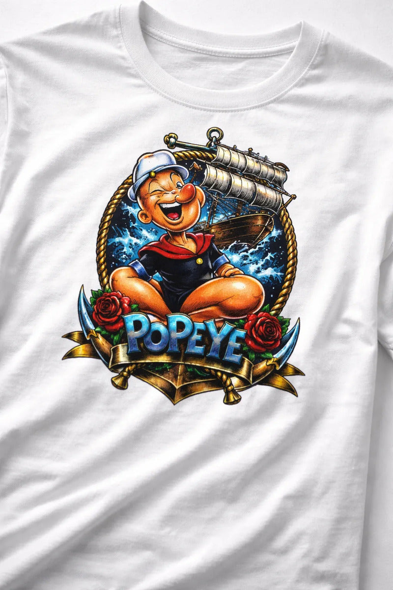 Playera Popeye El Marino Estilo Retro Comic Tacto Algodon