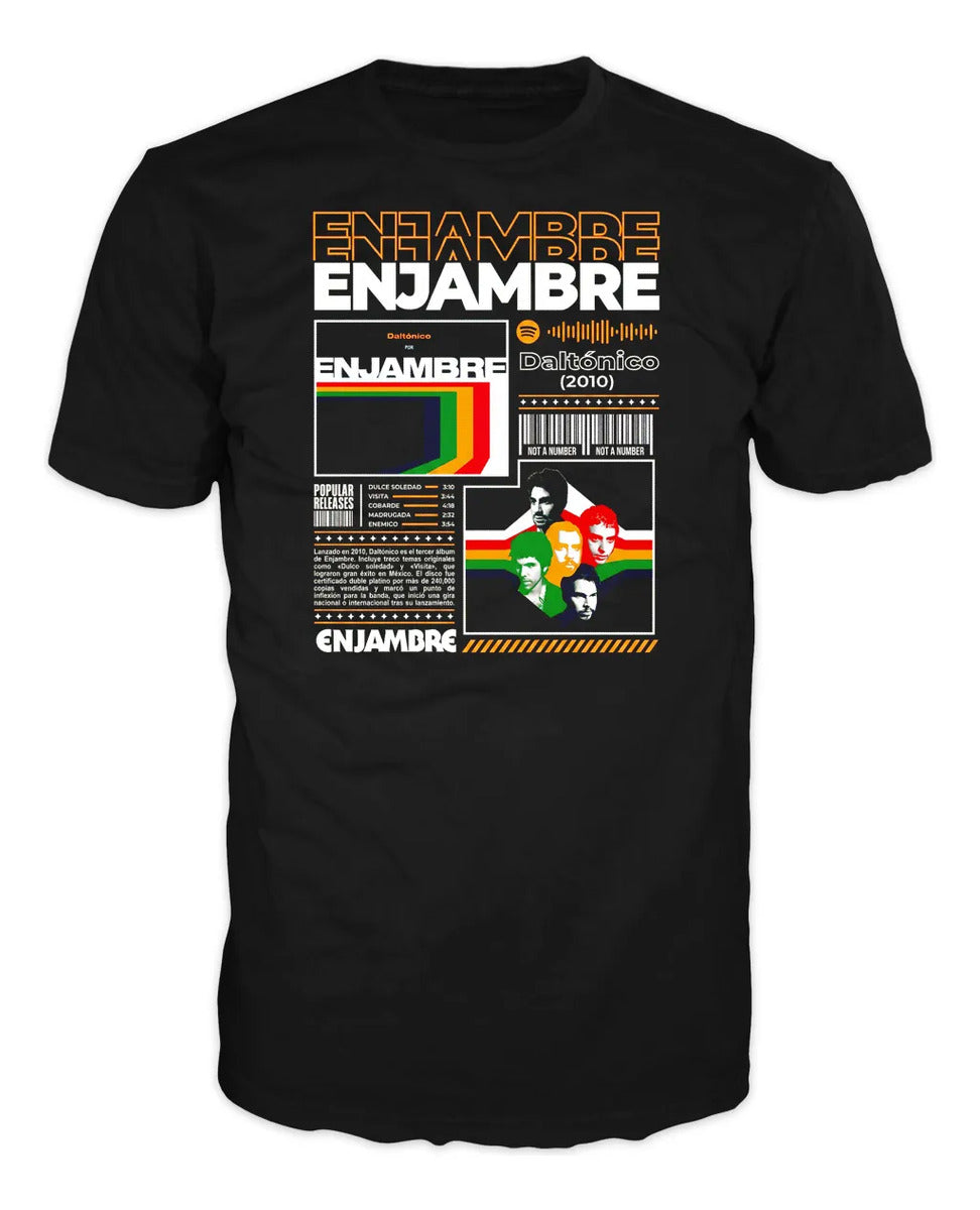 Playera Enjambre Rock Indie Estilo Bootleg Gira Retro Grunge