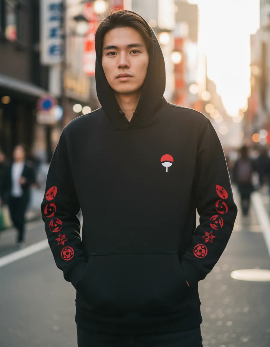 Sasuke Uchiha Abanico Sudadera Anime Naruto