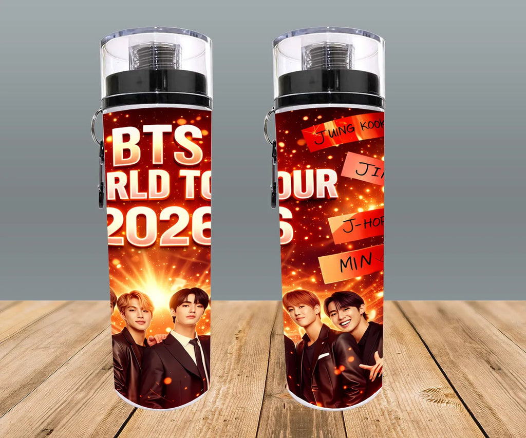 Botella Deportiva Bts World Tour Cilindro Kpop Aesthetic