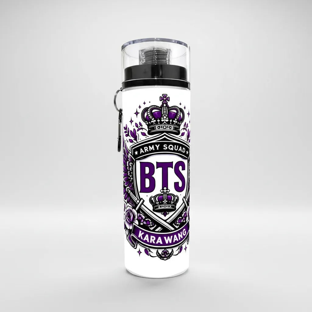 Botella Deportiva Bts Army Kpop Cilindro Premium