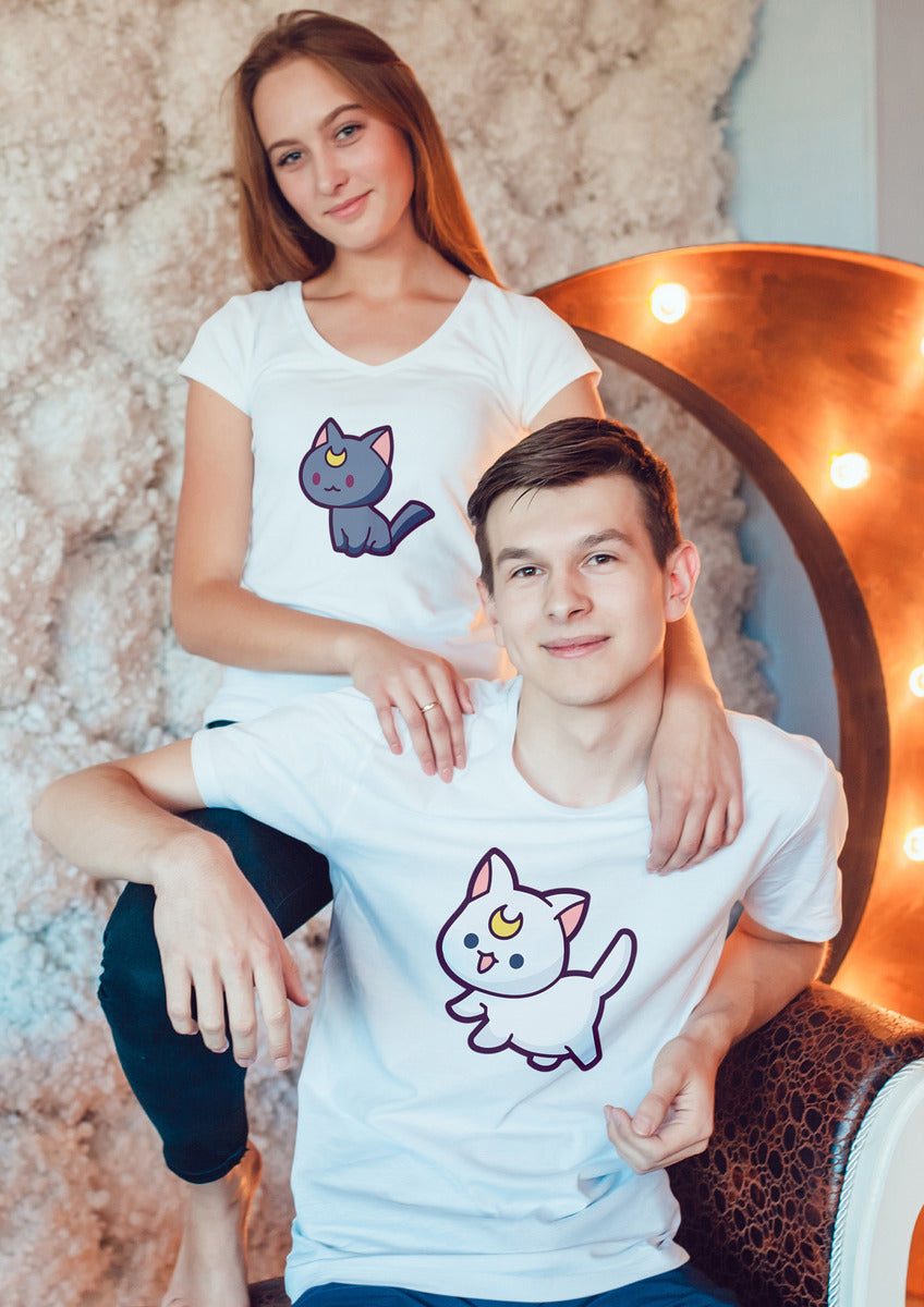 2 Playera Sailor Moon - Artemis - Luna - Pareja