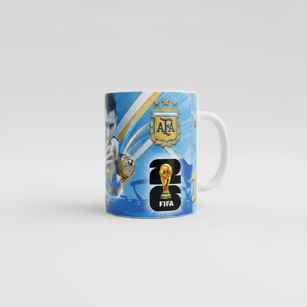 Taza Messi Futbol Copa Del Mundo Argentina Sublimada 11 Oz