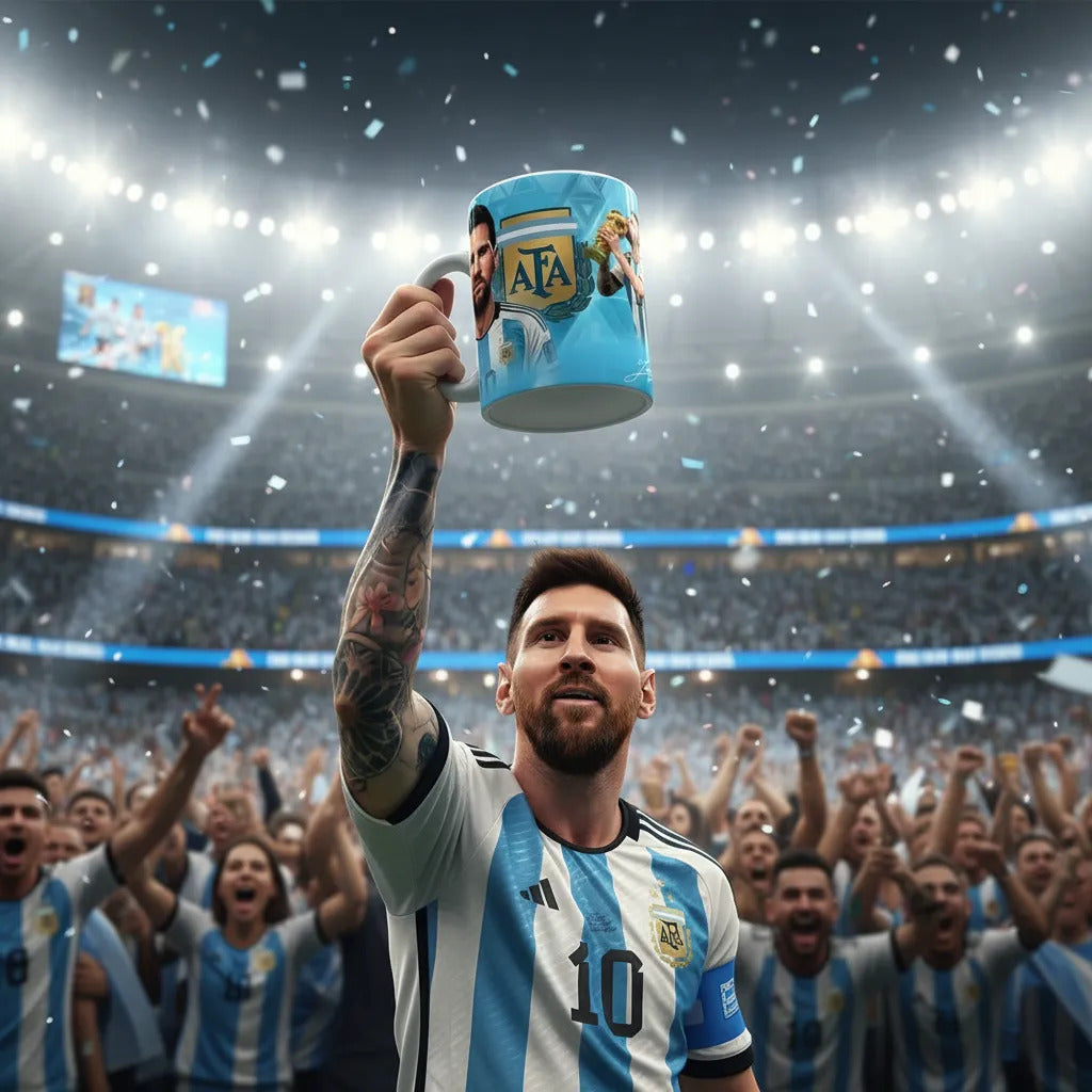 Taza Messi Futbol Copa Del Mundo Argentina Sublimada 11 Oz