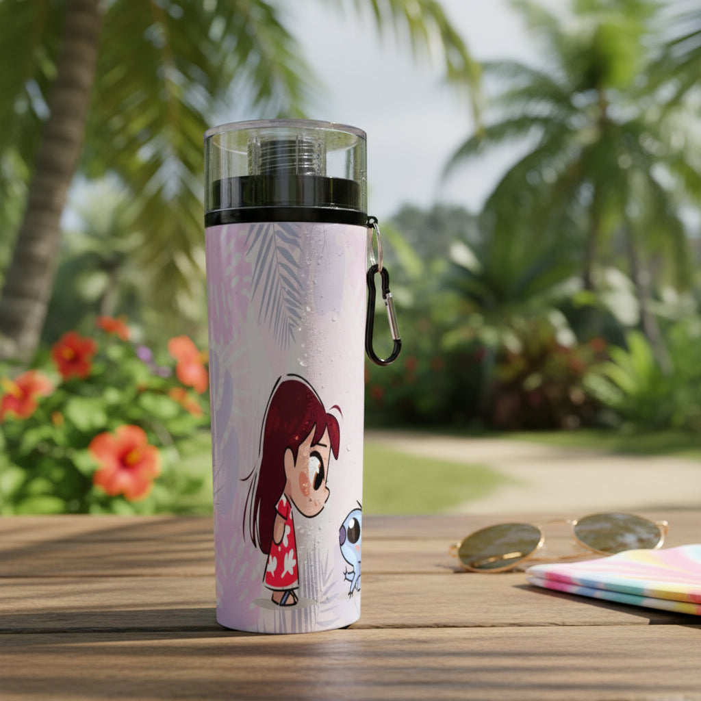 Botella Deportiva Princesas Personajes Animados Cilindro