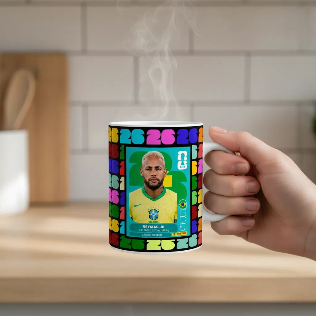 Taza Figuras Mundial Messi Cristiano Neymar Mbappe Futbol