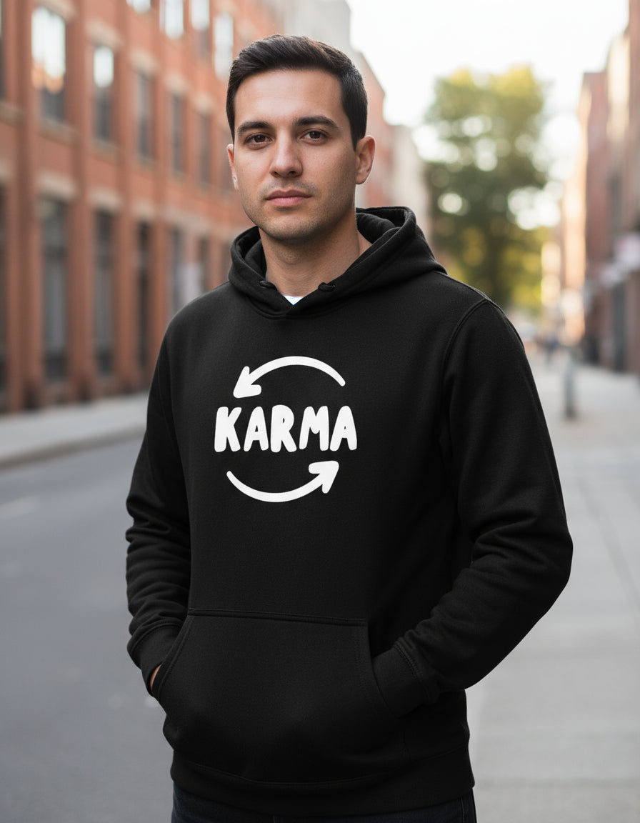 Karma Sudadera Hoodie Caligrafia Ley Cosmica