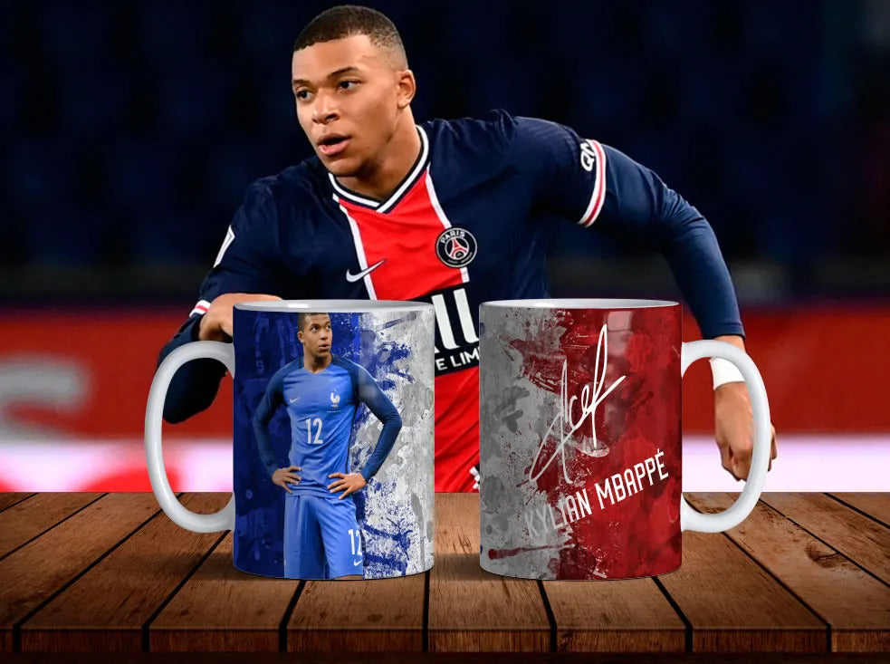 Taza Kylian Mbappe Futbol Francia Colección Ceramica 11oz