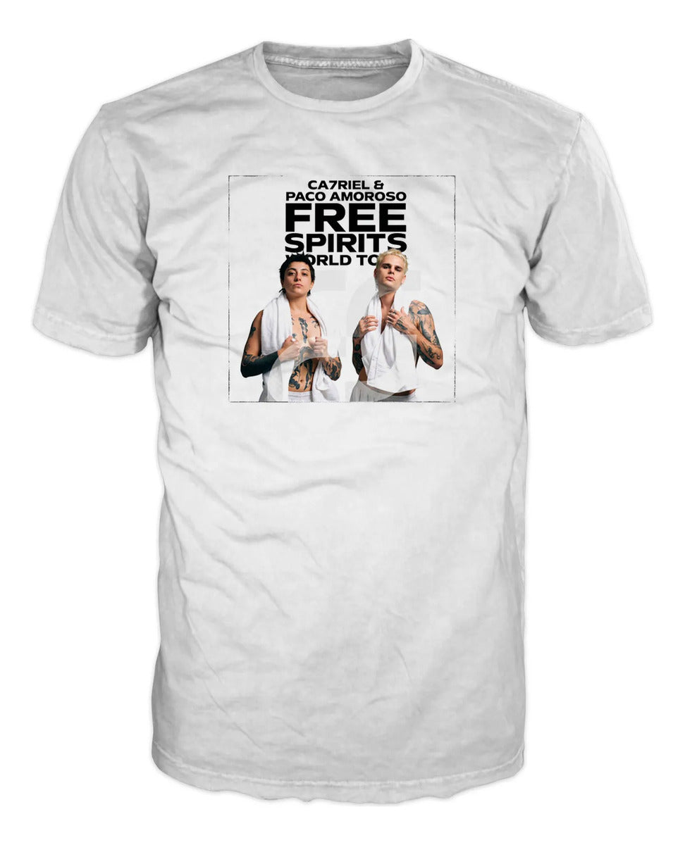 Playera Ca7riel Y Paco Amoroso Estilo Free Spirits Tour