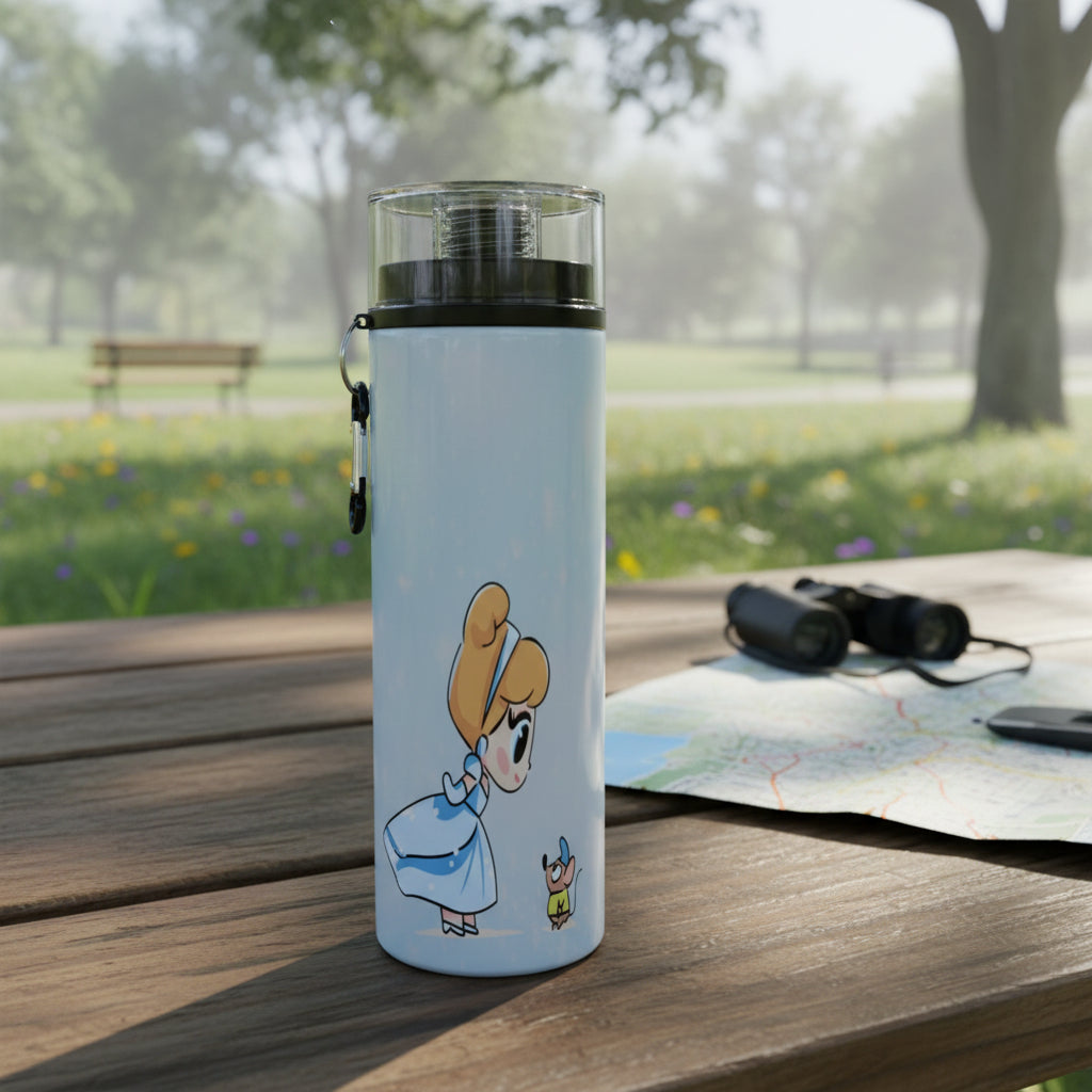 Botella Deportiva Princesas Personajes Animados Cilindro