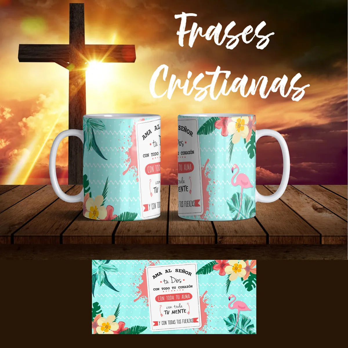 Pack 12 Tazas Frases Cristianas Personalizada Varios Modelos