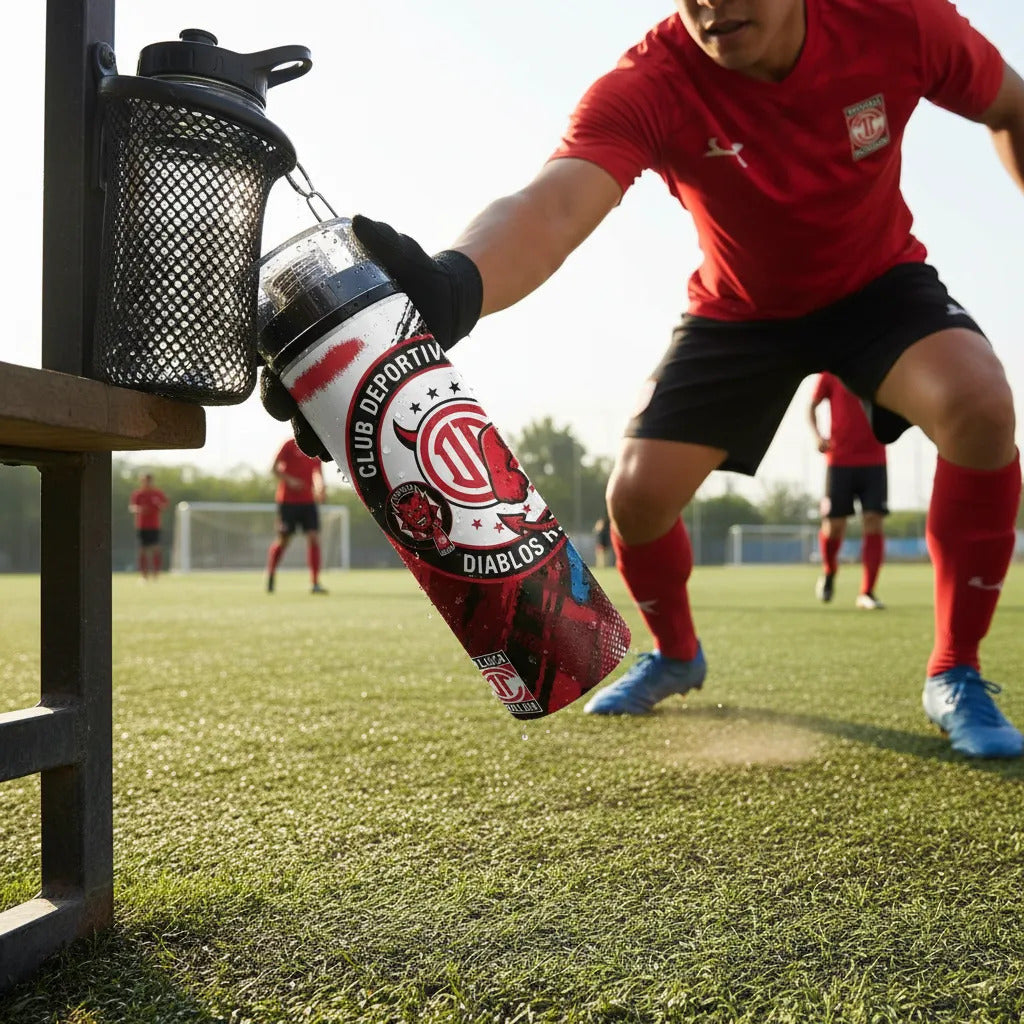 Botella Deportiva Toluca Cilindro Diablos Rojos Futbol