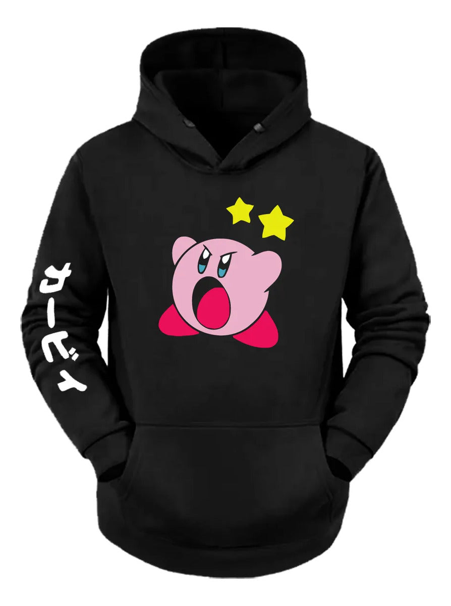 Sudadera Hoodie Kirby Videojuego Gorro Estampado Premium