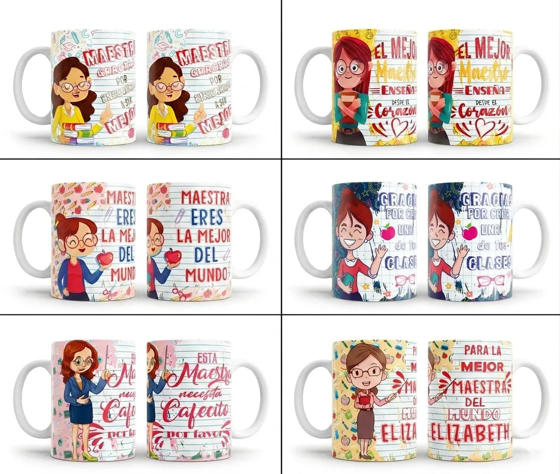 36 Tazas Regalo Día Del Maestro Personalizada Varios Diseños
