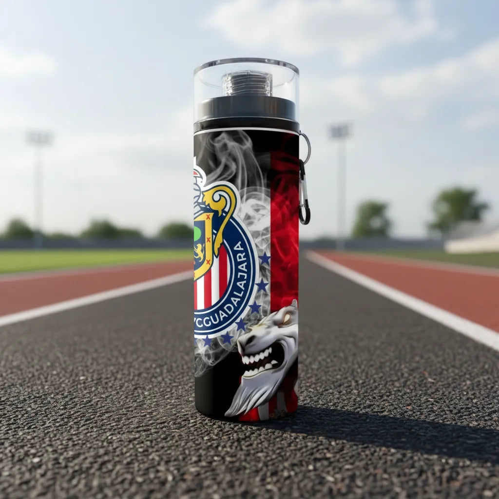 Botella Deportiva Chivas Guadalaja Cilindro Rebaño Futbol