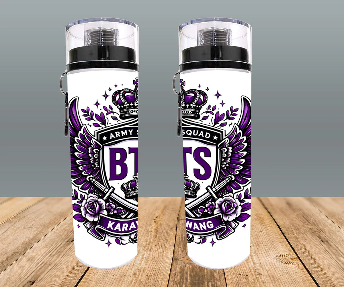 Botella Deportiva Bts Army Kpop Cilindro Premium