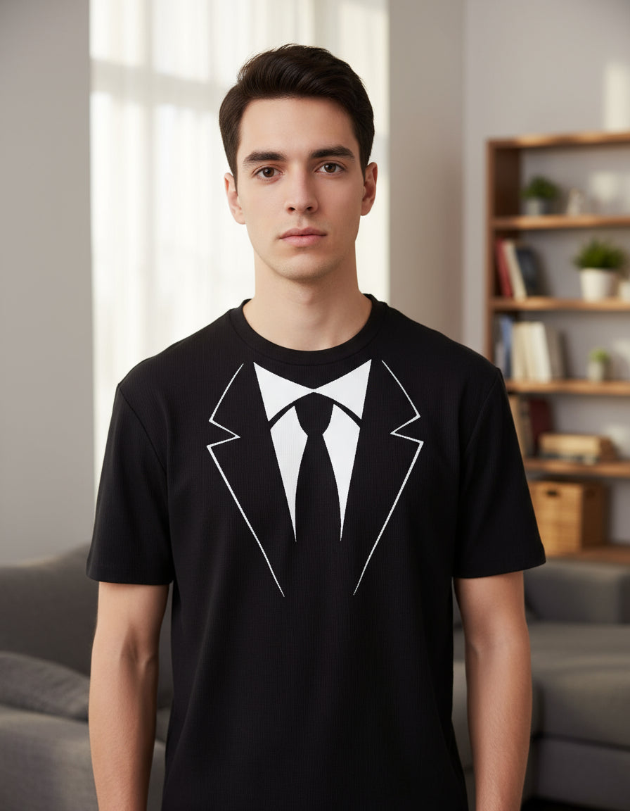 Playera Corbata Smoking Divertido