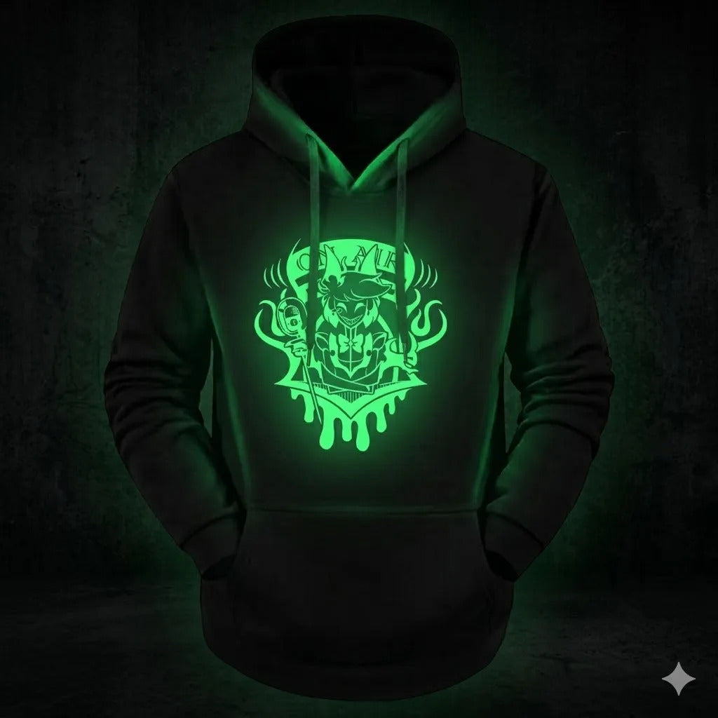 Sudadera Alastor Hazbin Hotel Brilla En La Oscuridad Premium