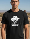 Playera negra Bunbury con diseño de vinil