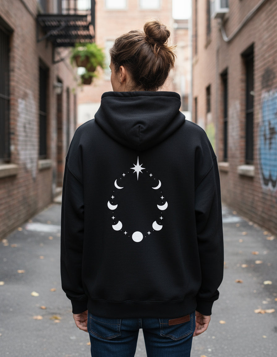Chimue Fase Lunar Estrellas Sudadera Hoodie Aesthetic