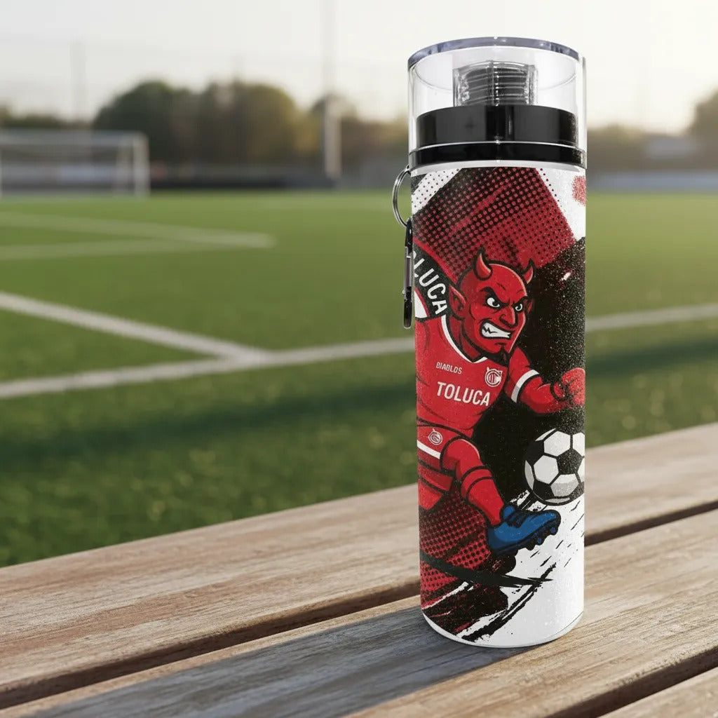 Botella Deportiva Toluca Cilindro Diablos Rojos Futbol
