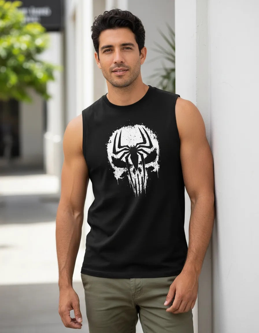 Playera Calavera Punisher Sin Mangas Premium